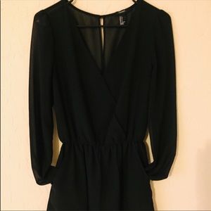 Sheer long sleeve romper